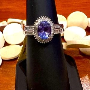 Premium tanzanite ring sterling silver
